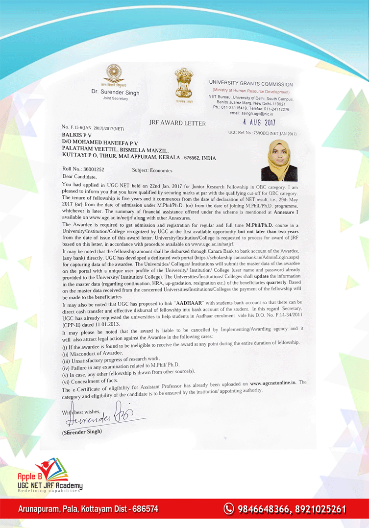 UGC NET economics coaching centres in kerala