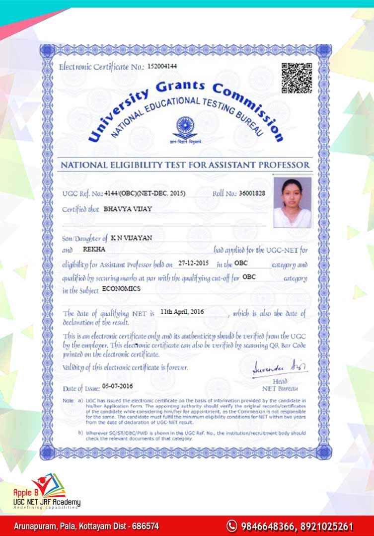 UGC NET economics coaching centres in kottayam