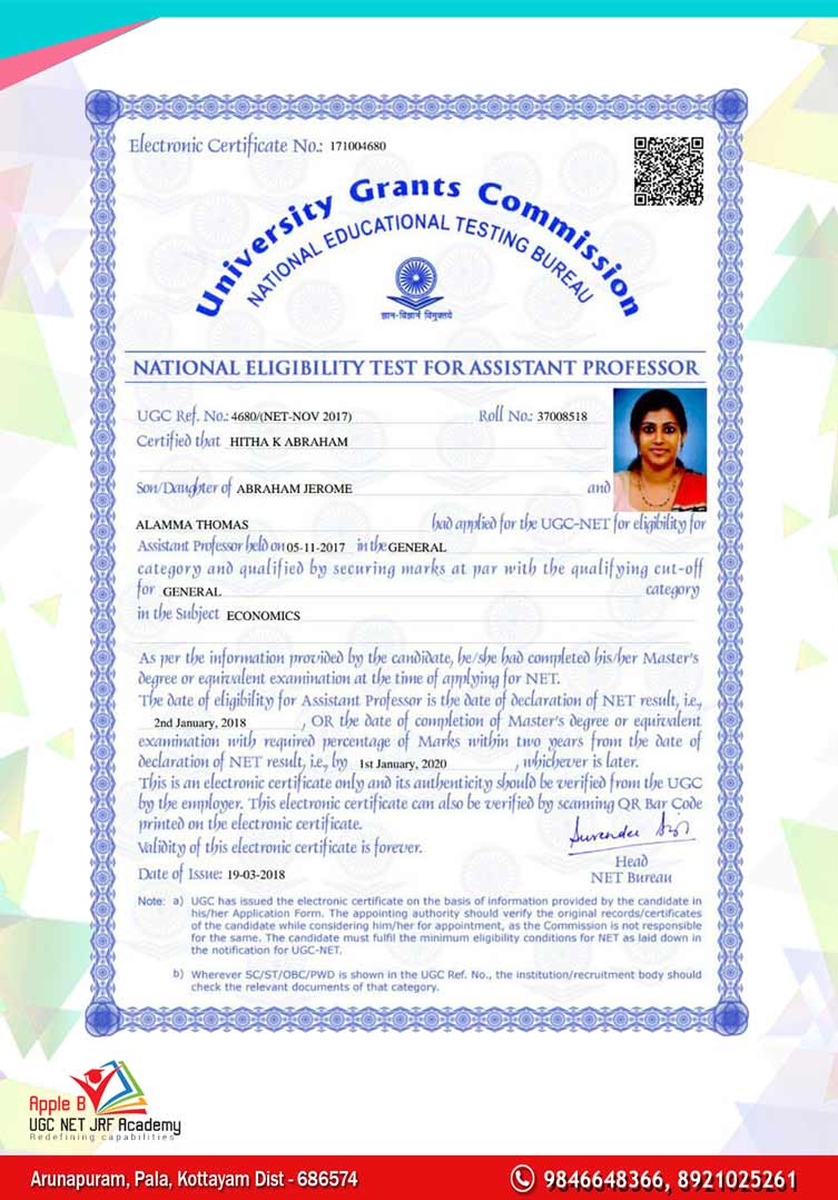 NTA UGC NET economics classes in kerala