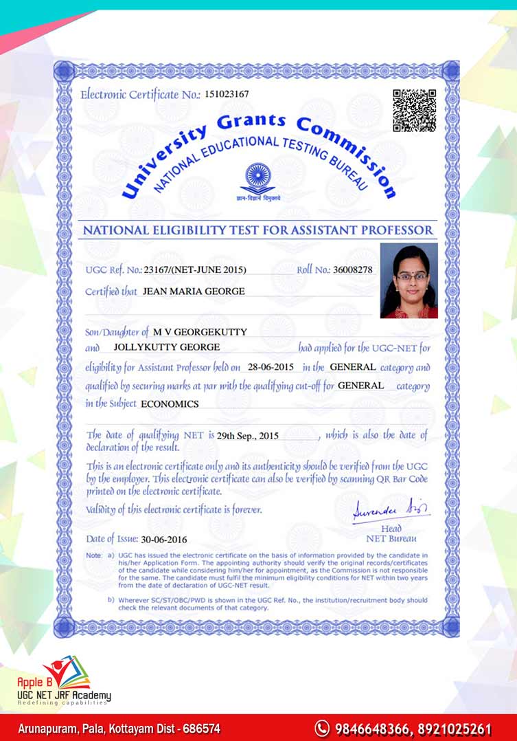 UGC NET economics coaching centres in kottayam