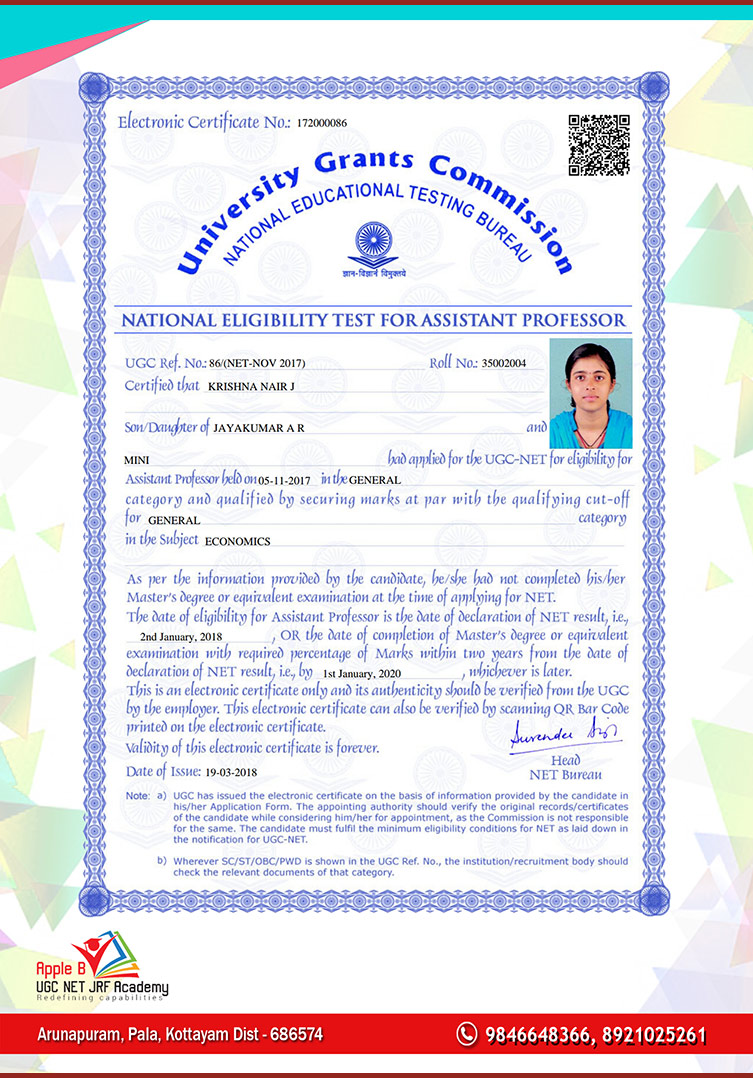 NTA UGC NET economics classes in kerala