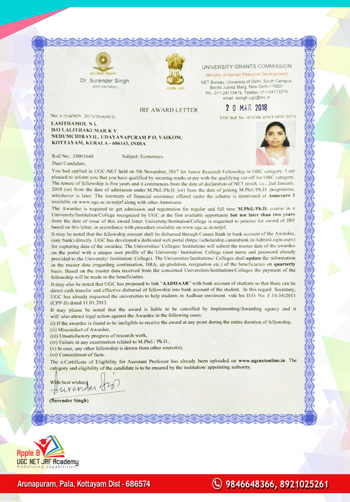 UGC NET economics coaching centres in kerala