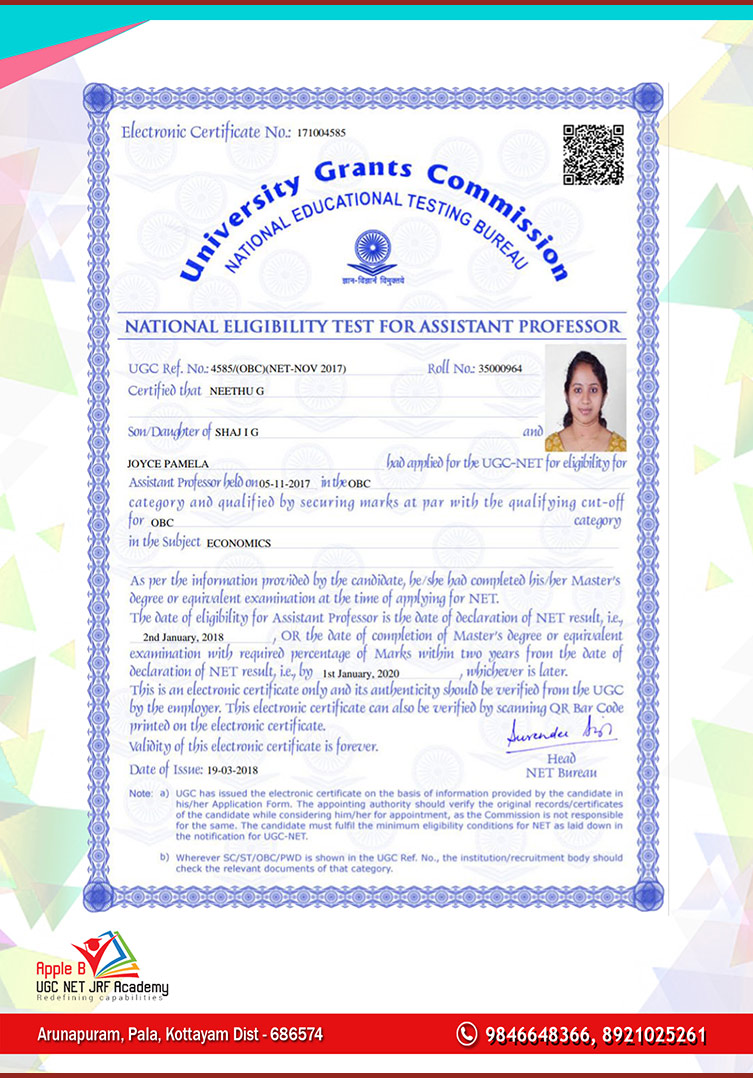 NTA UGC NET economics classes in kerala