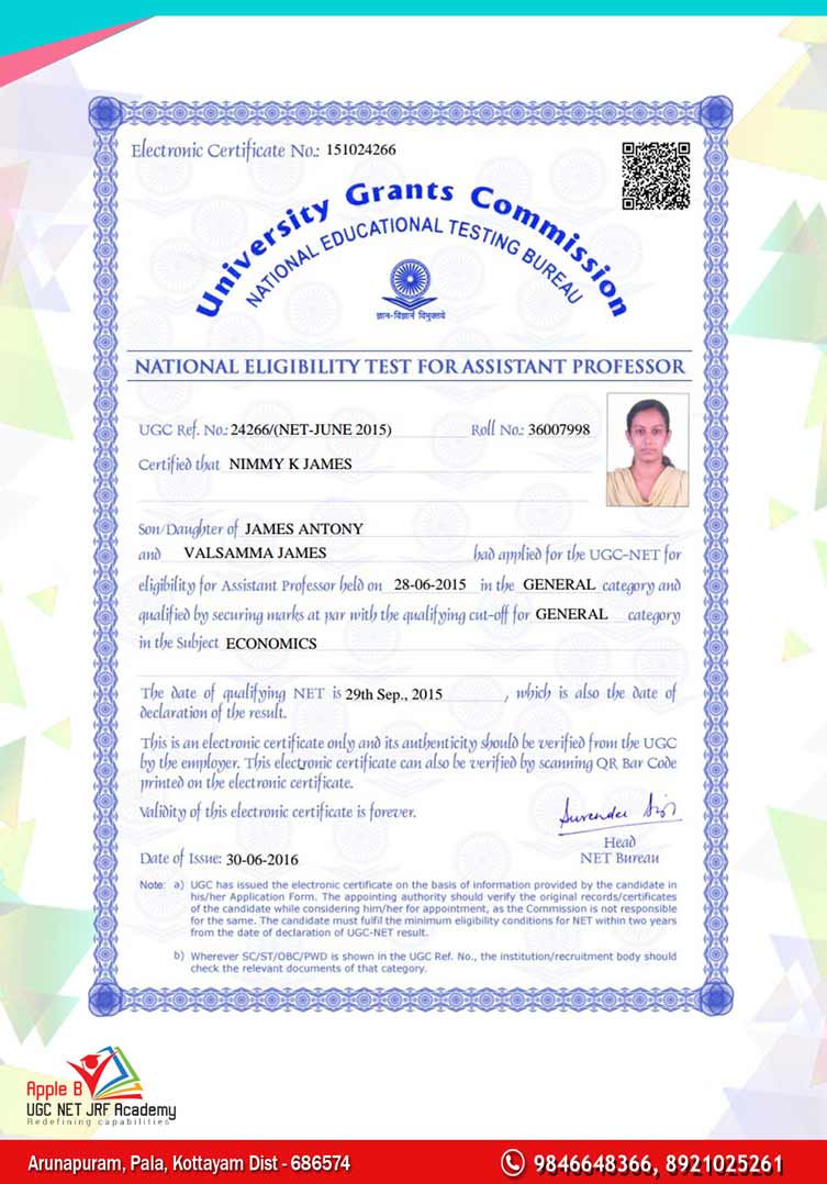 UGC NET economics coaching centres in kottayam