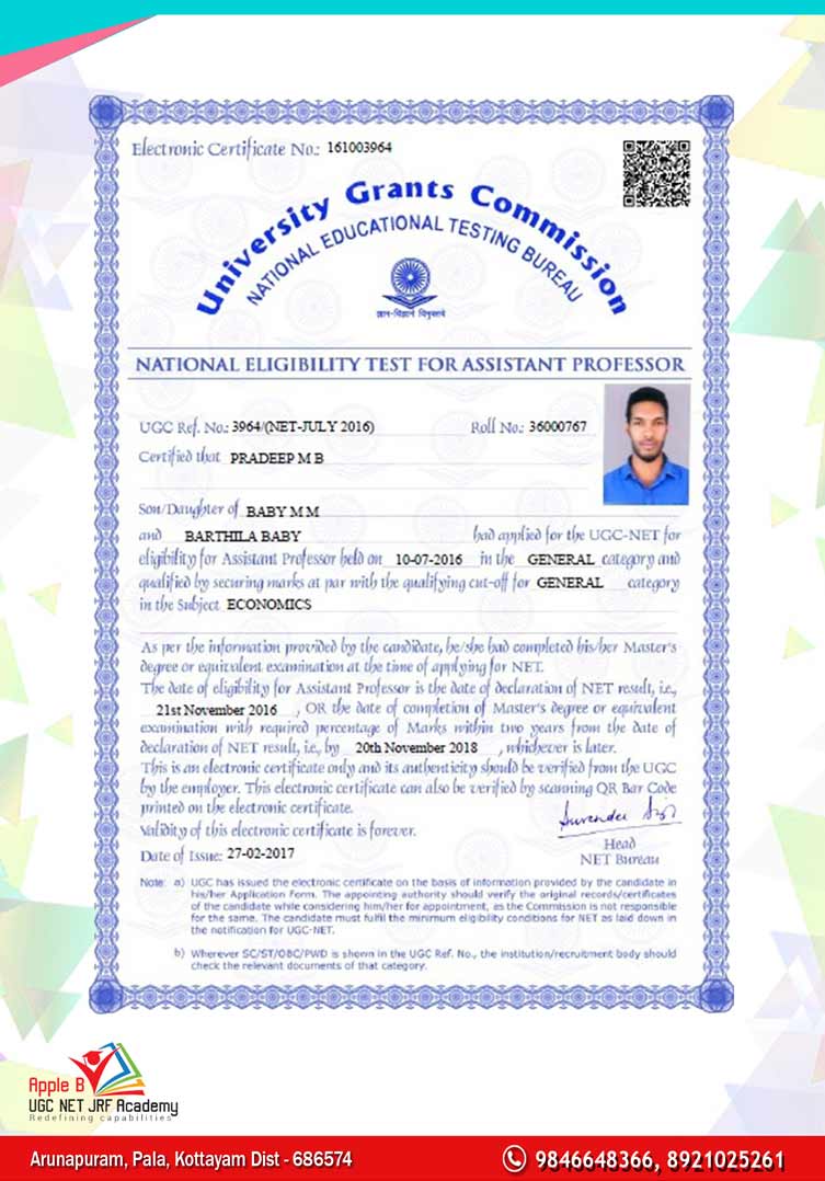 UGC NET economics coaching centres in kerala