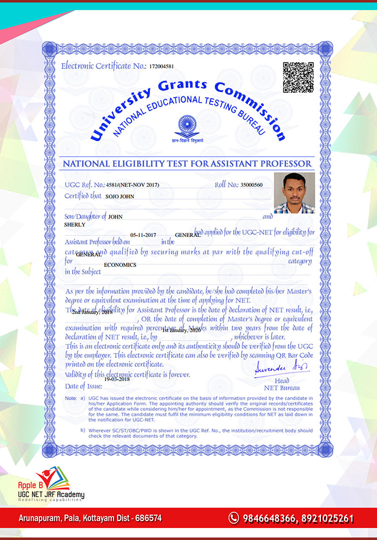 NTA UGC NET economics classes in kerala