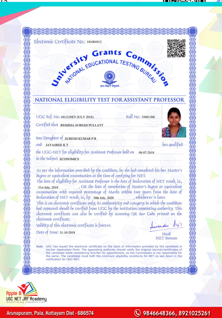 NTA UGC NET economics classes in kerala