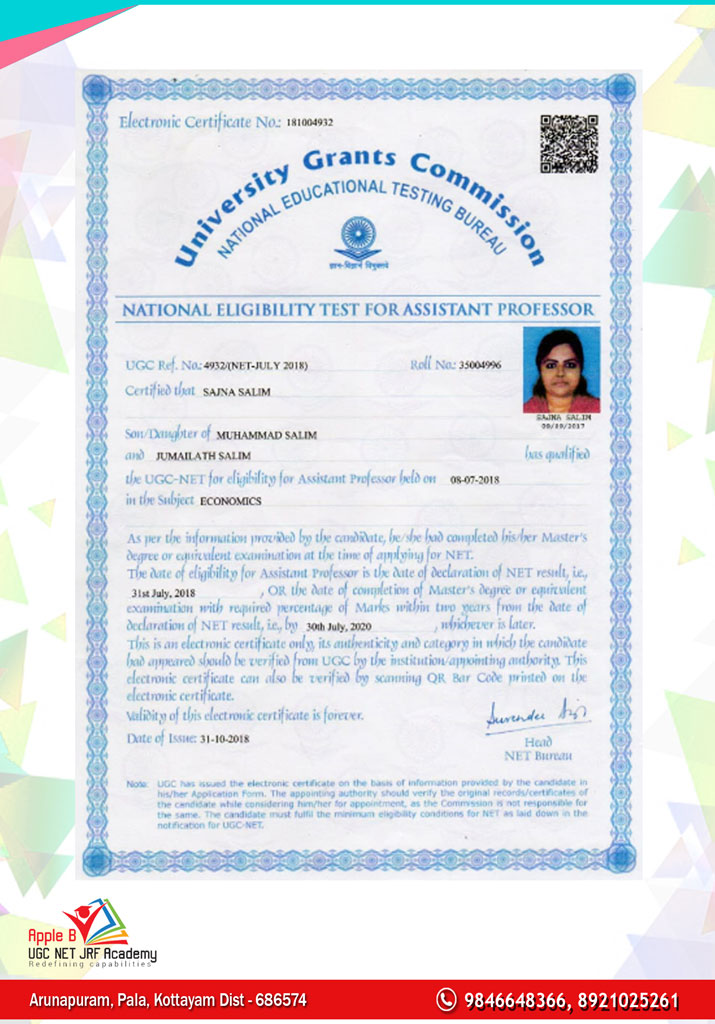 NTA UGC NET economics classes in kerala