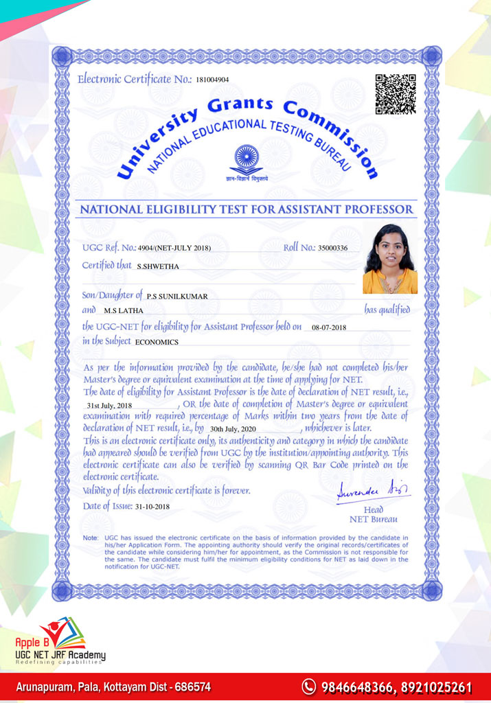 NTA UGC NET economics classes in kerala